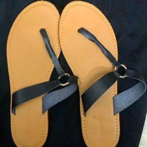 Black backless sandals